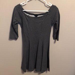 3/4 Sleeve Polka Dot Fit and Flare Dress